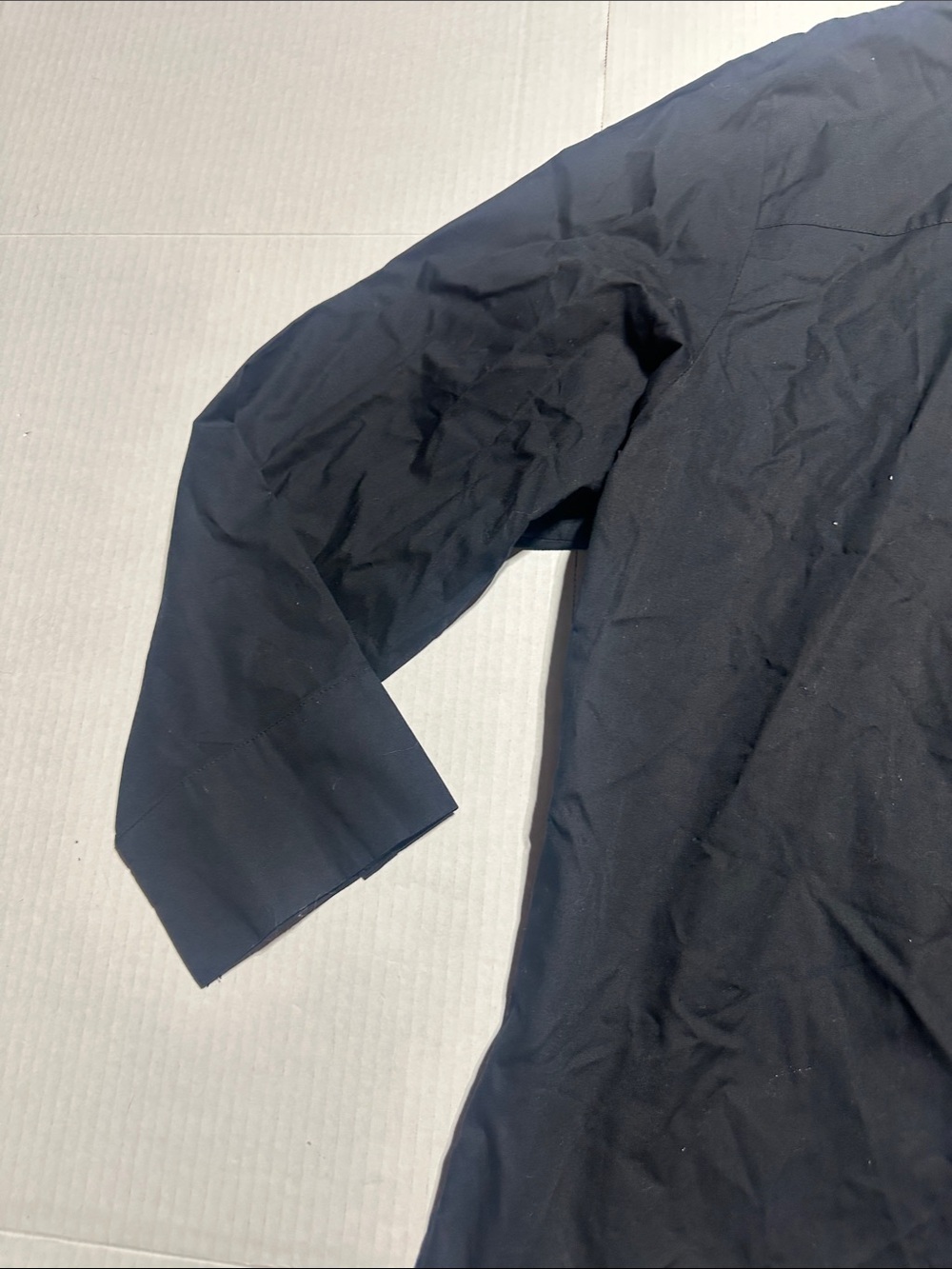 NWT Pure black Ulla Popken Navy elbow length button down top organic 100% cotton - Picture 10 of 13